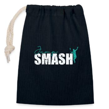 Jump Smash Badminton - Verschließbarer Geschenkbeutel aus Baumwolle (14x20cm) - Navy - Vorne