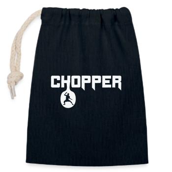 Chopper Frisbee - Closable cotton gift bag (14x20cm) - navy - Front