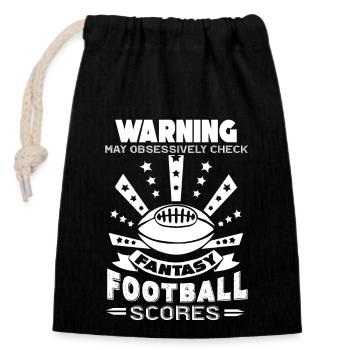Football Obsessively Check Fantasy Football - Closable cotton gift bag (14x20cm) - black - Front