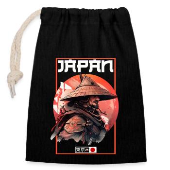 Asia 80s Japanese Retro Samurai Samurai - Closable cotton gift bag (14x20cm) - black - Front