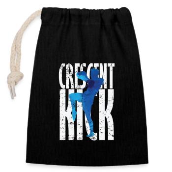 Crescent Kick Kickboxing - Verschließbarer Geschenkbeutel aus Baumwolle (14x20cm) - Schwarz - Vorne