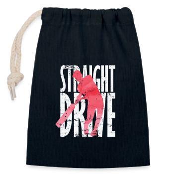 Straight Drive Cricket - Sac cadeau en coton avec cordon (14 x 20 cm) - bleu marine - Devant