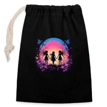 Jardinier Paysagiste Paysagiste Jardinage - Sac cadeau en coton avec cordon (14 x 20 cm) - noir - Devant