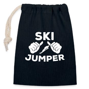 Ski jumper - Closable cotton gift bag (14x20cm) - navy - Front