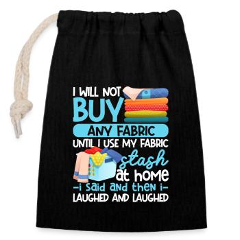 I'm not going to buy fabric sewing machine quilting - Closable cotton gift bag (14x20cm) - black - Front