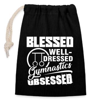 Gymnastics Well Dressed Gymnastics Obsessed - Closable cotton gift bag (14x20cm) - black - Front