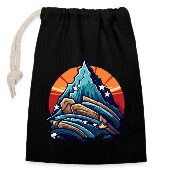High Mountain - Closable cotton gift bag (14x20cm) - black - Front
