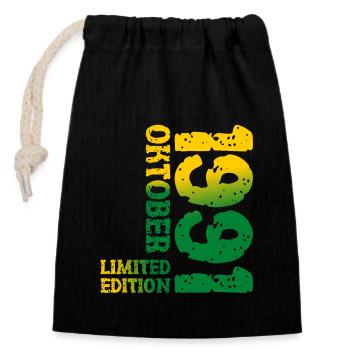 1991 Oktober Limited Edition 32. Geburtstag Outfit - Verschließbarer Geschenkbeutel aus Baumwolle (14x20cm) - Schwarz - Vorne