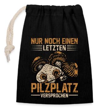 Pilzsammler Mykologe Pilzsuche Pilzjäger Pilze - Verschließbarer Geschenkbeutel aus Baumwolle (14x20cm) - Schwarz - Vorne