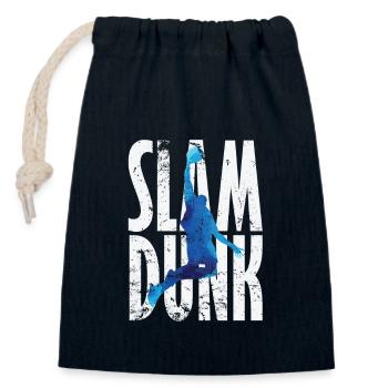 Slam Dunk Dribbler Basketball - Closable cotton gift bag (14x20cm) - navy - Front