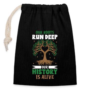 Arbre généalogique Historien de la famille Généalogie Généalogiste - Sac cadeau en coton avec cordon (14 x 20 cm) - noir - Devant