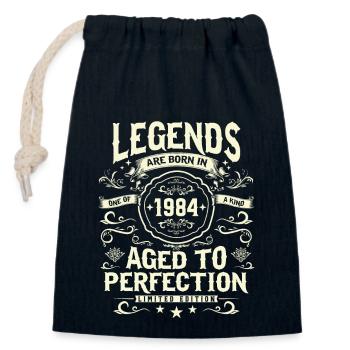 Anniversaire légendaire de 1984 - Sac cadeau en coton avec cordon (14 x 20 cm) - bleu marine - Devant
