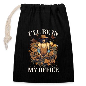 Gardener Garden Plants Landscaper Funny - Closable cotton gift bag (14x20cm) - black - Front