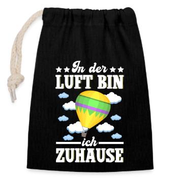Ballonfahren Heißluftballon Ballon Crew Geschenk - Verschließbarer Geschenkbeutel aus Baumwolle (14x20cm) - Schwarz - Vorne