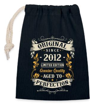 Legendary 2012 year of birth - Closable cotton gift bag (14x20cm) - navy - Front