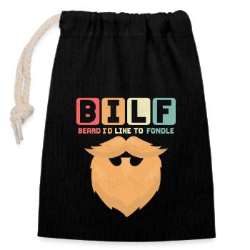 BILF Beard I'd Like To Fondle Bearded Man Facial H - Closable cotton gift bag (14x20cm) - black - Front