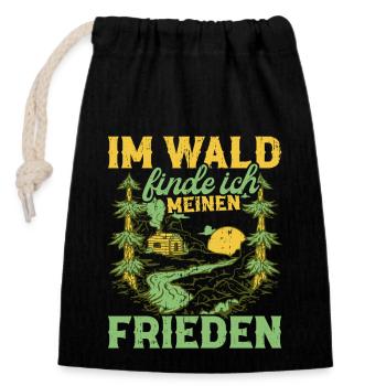 Naturliebhaber Förster Natur Waldliebhaber Wälder - Verschließbarer Geschenkbeutel aus Baumwolle (14x20cm) - Schwarz - Vorne