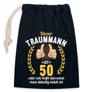 Dieser Traummann ist 50 Jahre 50 Geburtstag - Verschließbarer Geschenkbeutel aus Baumwolle (14x20cm) - Navy - Vorne