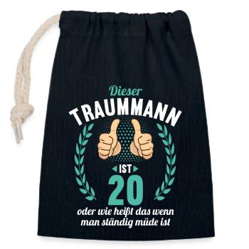 Dieser Traummann ist 20 Jahre 20 Geburtstag - Verschließbarer Geschenkbeutel aus Baumwolle (14x20cm) - Navy - Vorne