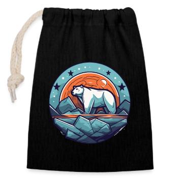 The Last Polar Bear - Closable cotton gift bag (14x20cm) - black - Front