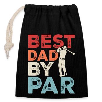 Golf Golfer Papa - Verschließbarer Geschenkbeutel aus Baumwolle (14x20cm) - Schwarz - Vorne