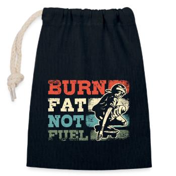 Skateboarding burn fat not fuel - Closable cotton gift bag (14x20cm) - navy - Front