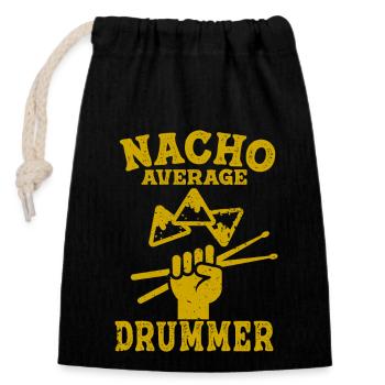 Schlagzeuger Fun Nacho Durchschnittliches Schlagzeugspiel Perkussion - Verschließbarer Geschenkbeutel aus Baumwolle (14x20cm) - Schwarz - Vorne