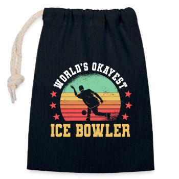 Lustiges Eisbowling Geschenk - Verschließbarer Geschenkbeutel aus Baumwolle (14x20cm) - Navy - Vorne