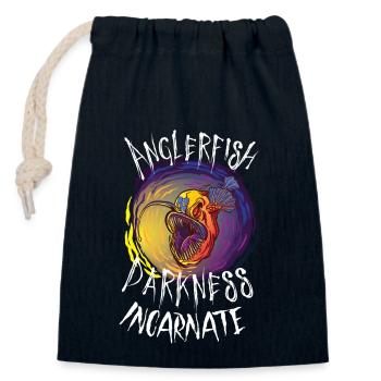Monkfish Deep Sea Creature Abyssal Horror Bio - Closable cotton gift bag (14x20cm) - navy - Front