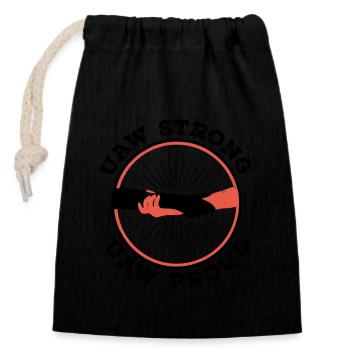 Grèves syndicales de l’UAW et protestation de l’UAW - UAW Strong - Sac cadeau en coton avec cordon (14 x 20 cm) - noir - Devant