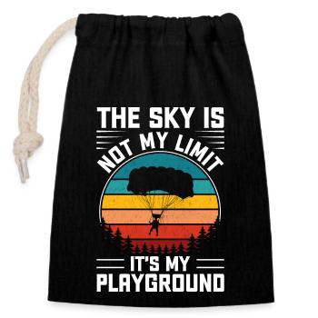 Skydiving - Closable cotton gift bag (14x20cm) - black - Front