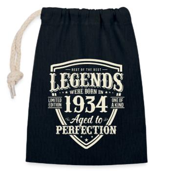 Elegant gift for 90th birthday - Closable cotton gift bag (14x20cm) - navy - Front