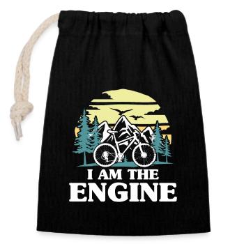 Je suis le moto moteur - Mountainbike reiten Spruch - Sac cadeau en coton avec cordon (14 x 20 cm) - noir - Devant