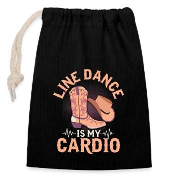 La danse en ligne est mon western de musique country cardio - Sac cadeau en coton avec cordon (14 x 20 cm) - noir - Devant