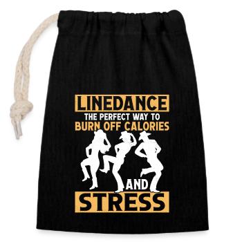 Linedance The Perfect Way Country Music Western - Sac cadeau en coton avec cordon (14 x 20 cm) - noir - Devant