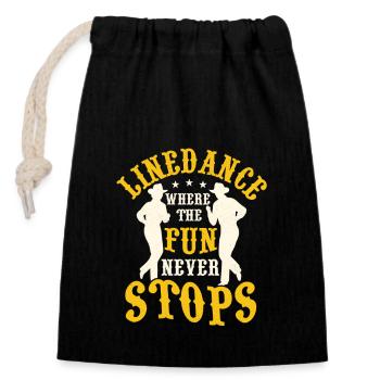 Linedance Where The Fun Never Stops Country Music - Closable cotton gift bag (14x20cm) - black - Front