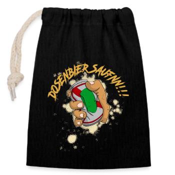 Dosenbier Party Saufen Bier Biertrinker Alkohol - Verschließbarer Geschenkbeutel aus Baumwolle (14x20cm) - Schwarz - Vorne