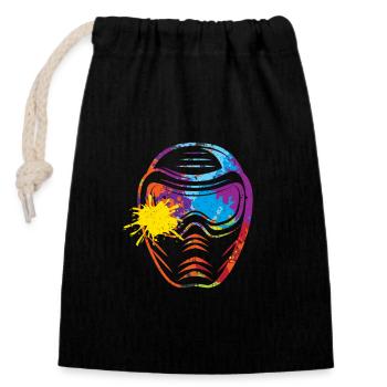 Paintball Lover Face Mask Paint Ball Team - Closable cotton gift bag (14x20cm) - black - Front
