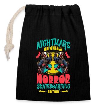 Horror Skateboarder Halloween Skateboard Cadeau - Sac cadeau en coton avec cordon (14 x 20 cm) - noir - Devant