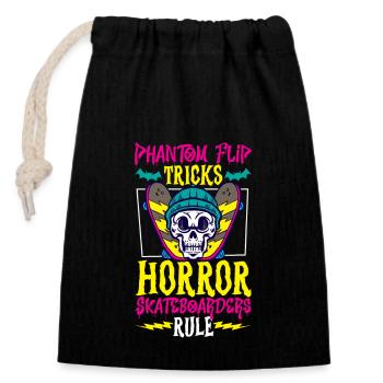 Horror Skateboarder Halloween Skateboard Cadeau - Sac cadeau en coton avec cordon (14 x 20 cm) - noir - Devant