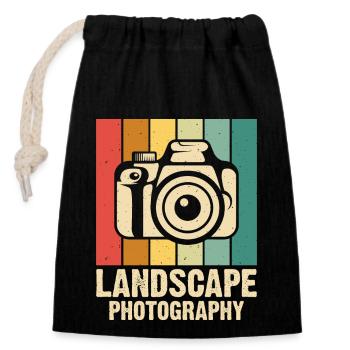 Photographer - Closable cotton gift bag (14x20cm) - black - Front