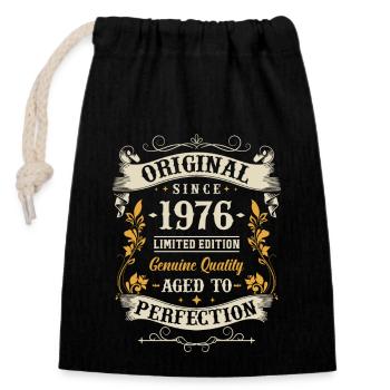 Vintage 1976 Anniversaire Surprise - Sac cadeau en coton avec cordon (14 x 20 cm) - noir - Devant