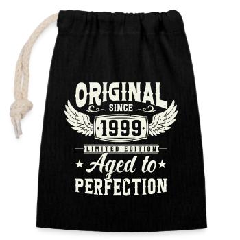 Vintage 1999 Surprise d’anniversaire - Sac cadeau en coton avec cordon (14 x 20 cm) - noir - Devant
