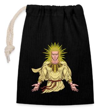 Slavic god Dazhbog - Closable cotton gift bag (14x20cm) - black - Front