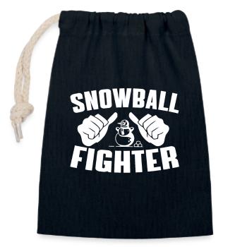 Retro Schneemann Silhouette Feiertagsdekoration - Verschließbarer Geschenkbeutel aus Baumwolle (14x20cm) - Navy - Vorne