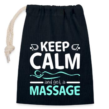 Keep calm and get a Massage therapist - Closable cotton gift bag (14x20cm) - navy - Front