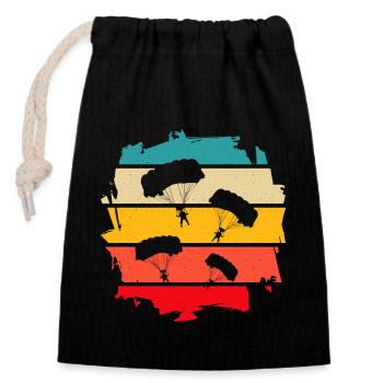 Skydiving - Closable cotton gift bag (14x20cm) - black - Front