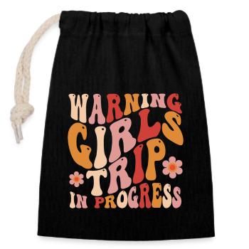 Groovy Girls Trip - Closable cotton gift bag (14x20cm) - black - Front