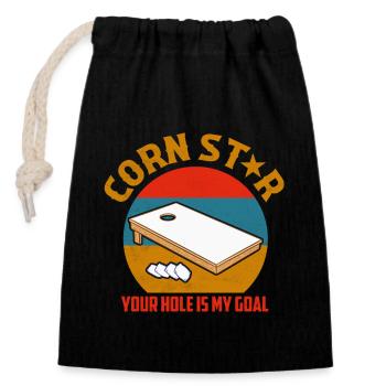 Corn Star Your Hole Is My Goal Bean Bag Toss Cornh - Verschließbarer Geschenkbeutel aus Baumwolle (14x20cm) - Schwarz - Vorne