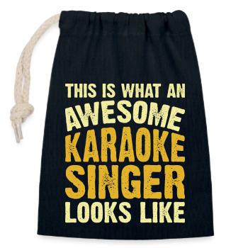 Karaoke Singen - Verschließbarer Geschenkbeutel aus Baumwolle (14x20cm) - Navy - Vorne